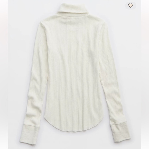 Aerie Essential Turtleneck Layering T-Shirt in Soft Muslin Size Small NWOT - Picture 6 of 6
